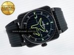 Bell Ross BR-03 Gyrocompass BRF 1:1 Best Edition Black Dial on Black Rubber Strap MIYOTA 9015 - Görsel 8
