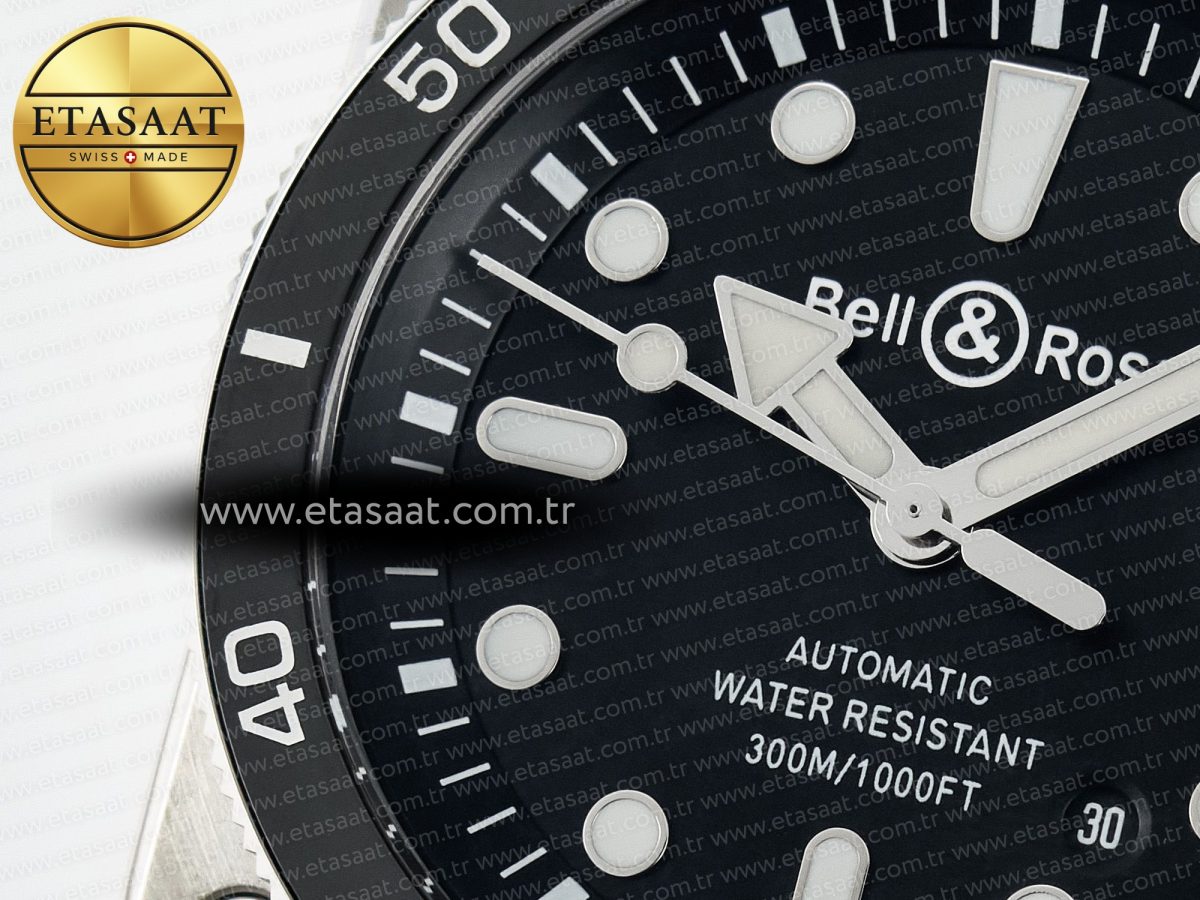 Bell Ross BR03-92 Diver BRF 1:1 Best Edition Black Dial on Black Rubber Strap A2824 - Görsel 12