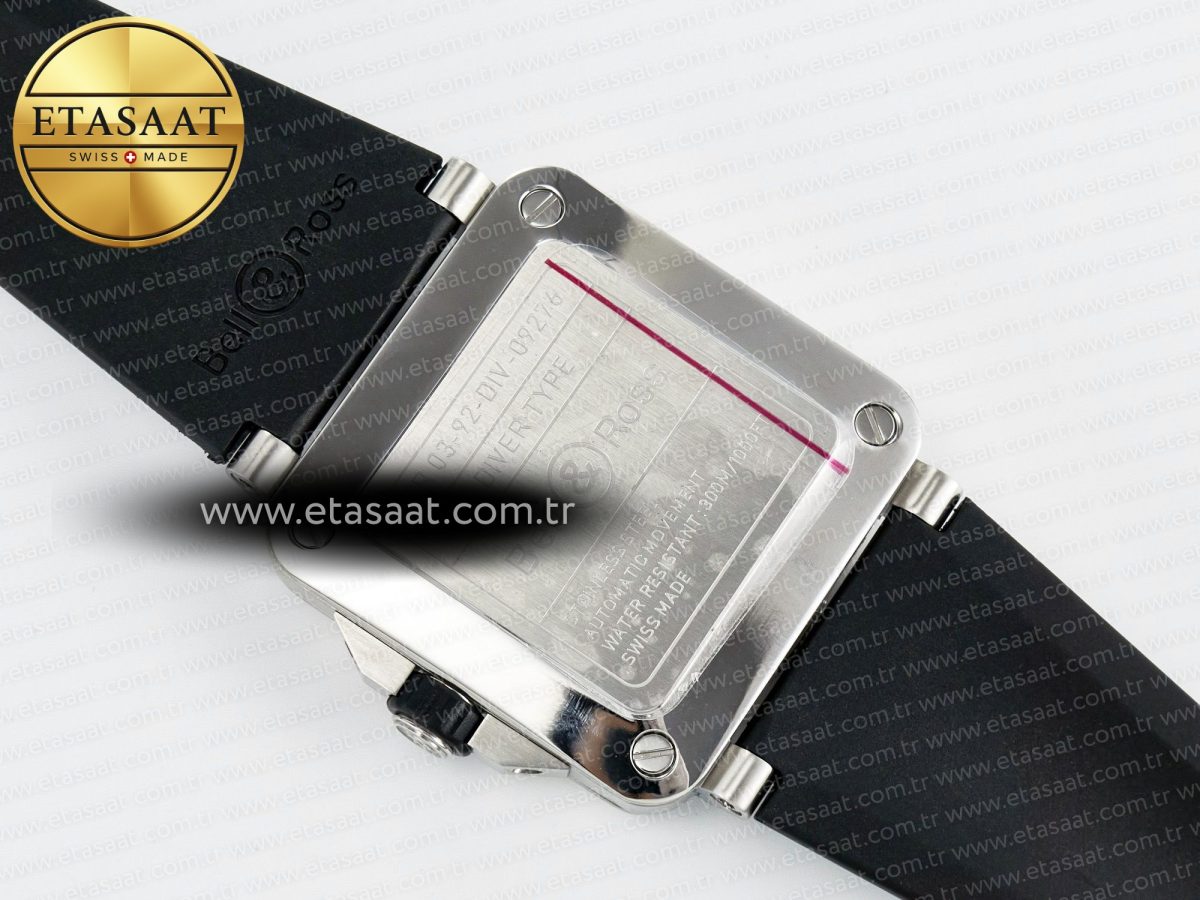 Bell Ross BR03-92 Diver BRF 1:1 Best Edition Black Dial on Black Rubber Strap A2824 - Görsel 17