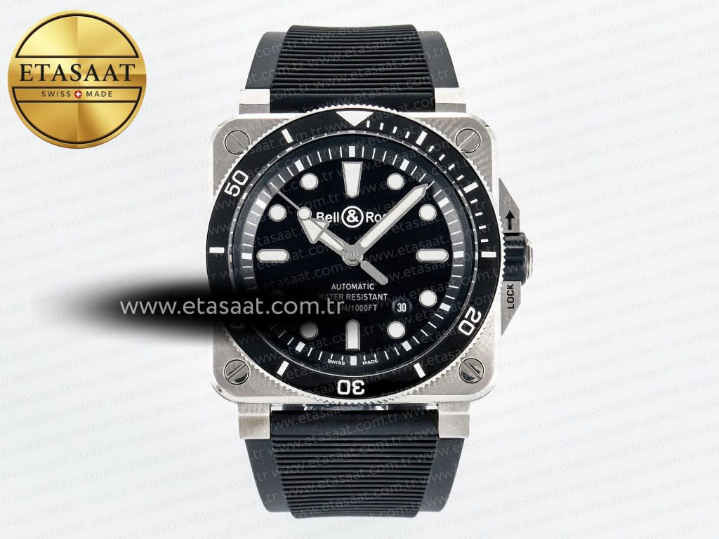 Bell & Ross BR03-92 Diver BRF Siyah Kadran A2824 Eta Saat - Görsel 3 - 1:1 Süper Klon Saat