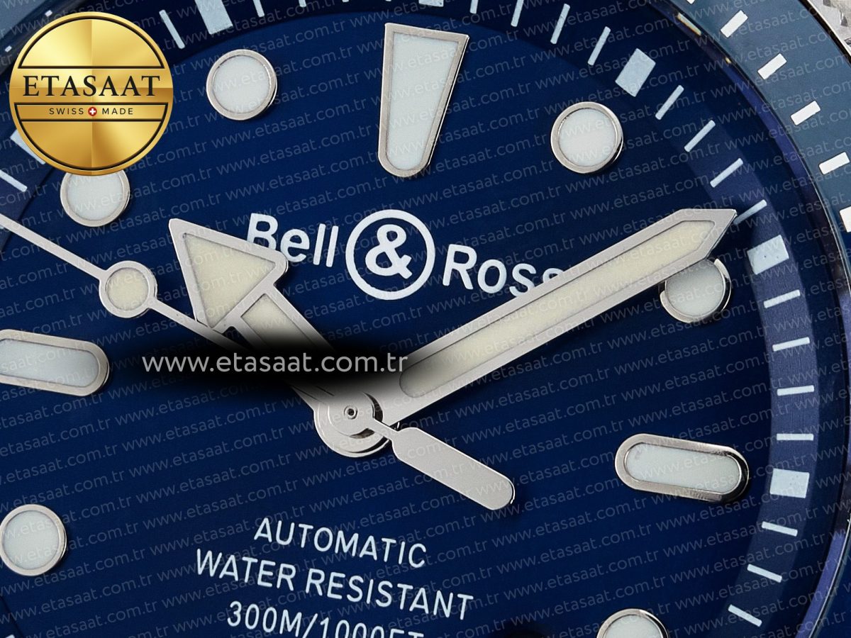 Bell Ross BR03-92 Diver BRF 1:1 Best Edition Blue Dial on Blue Rubber Strap A2824 - Görsel 10