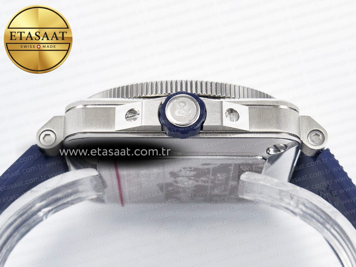 Bell Ross BR03-92 Diver BRF 1:1 Best Edition Blue Dial on Blue Rubber Strap A2824 - Görsel 15