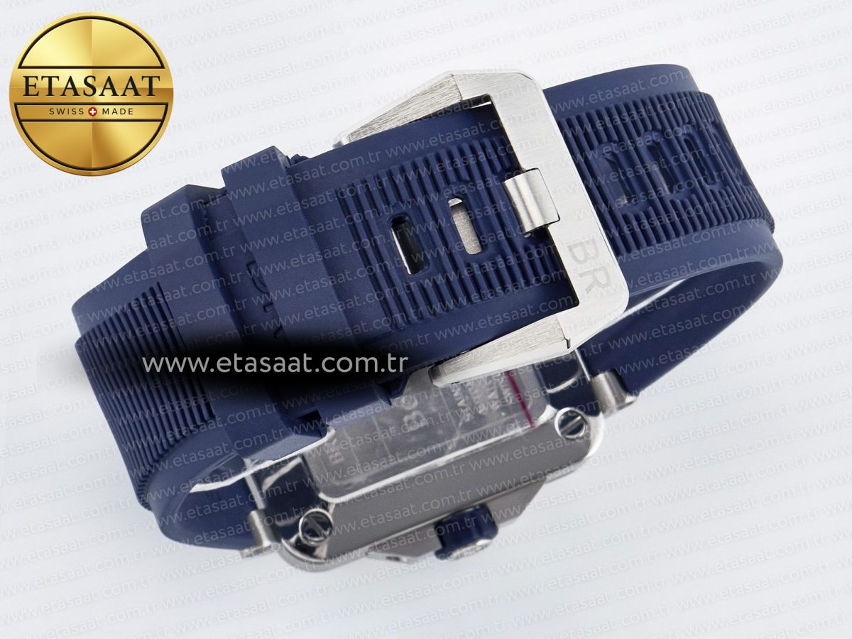 Bell Ross BR03-92 Diver BRF 1:1 Best Edition Blue Dial on Blue Rubber Strap A2824 - Görsel 16
