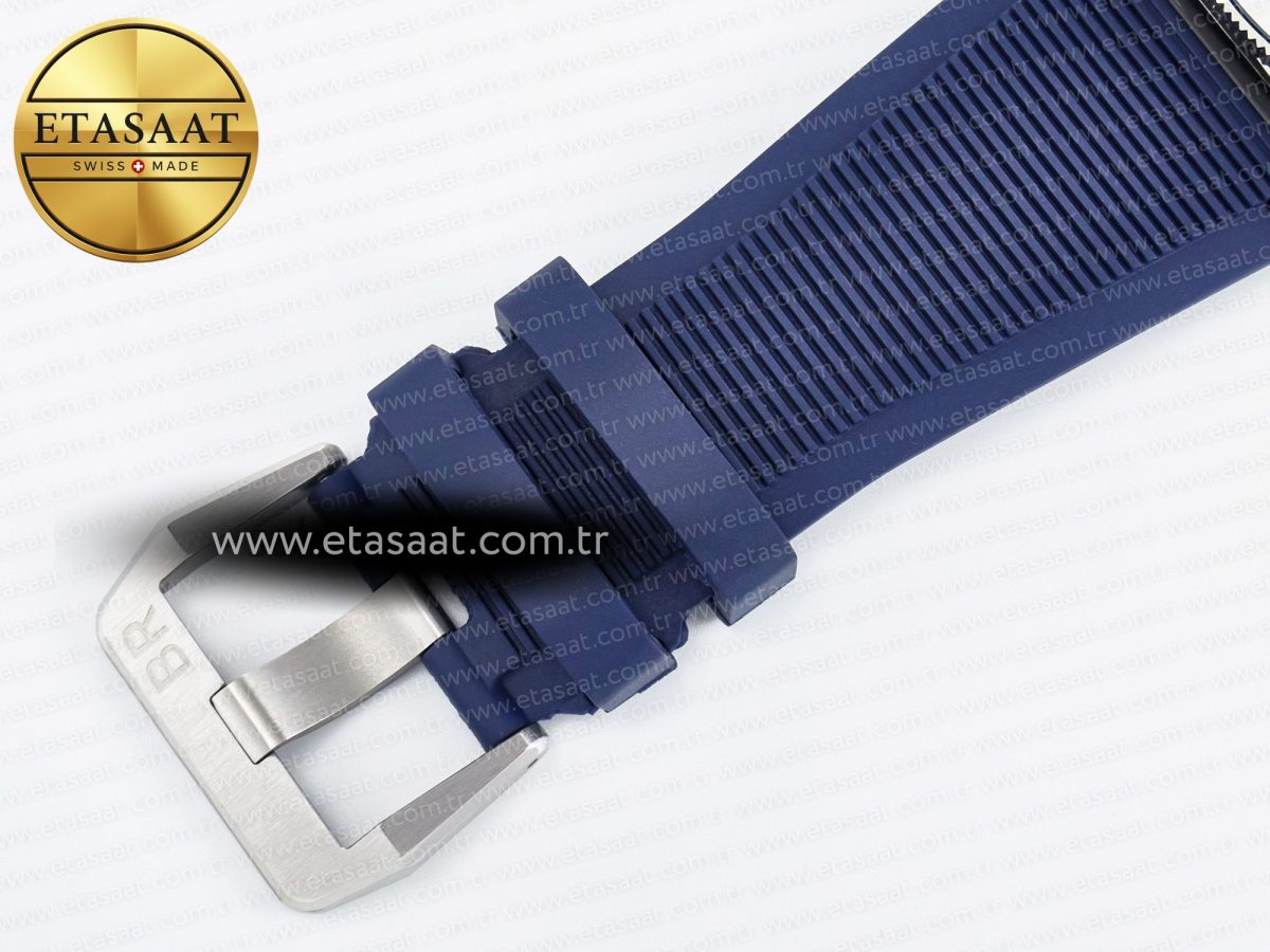 Bell Ross BR03-92 Diver BRF 1:1 Best Edition Blue Dial on Blue Rubber Strap A2824 - Görsel 19