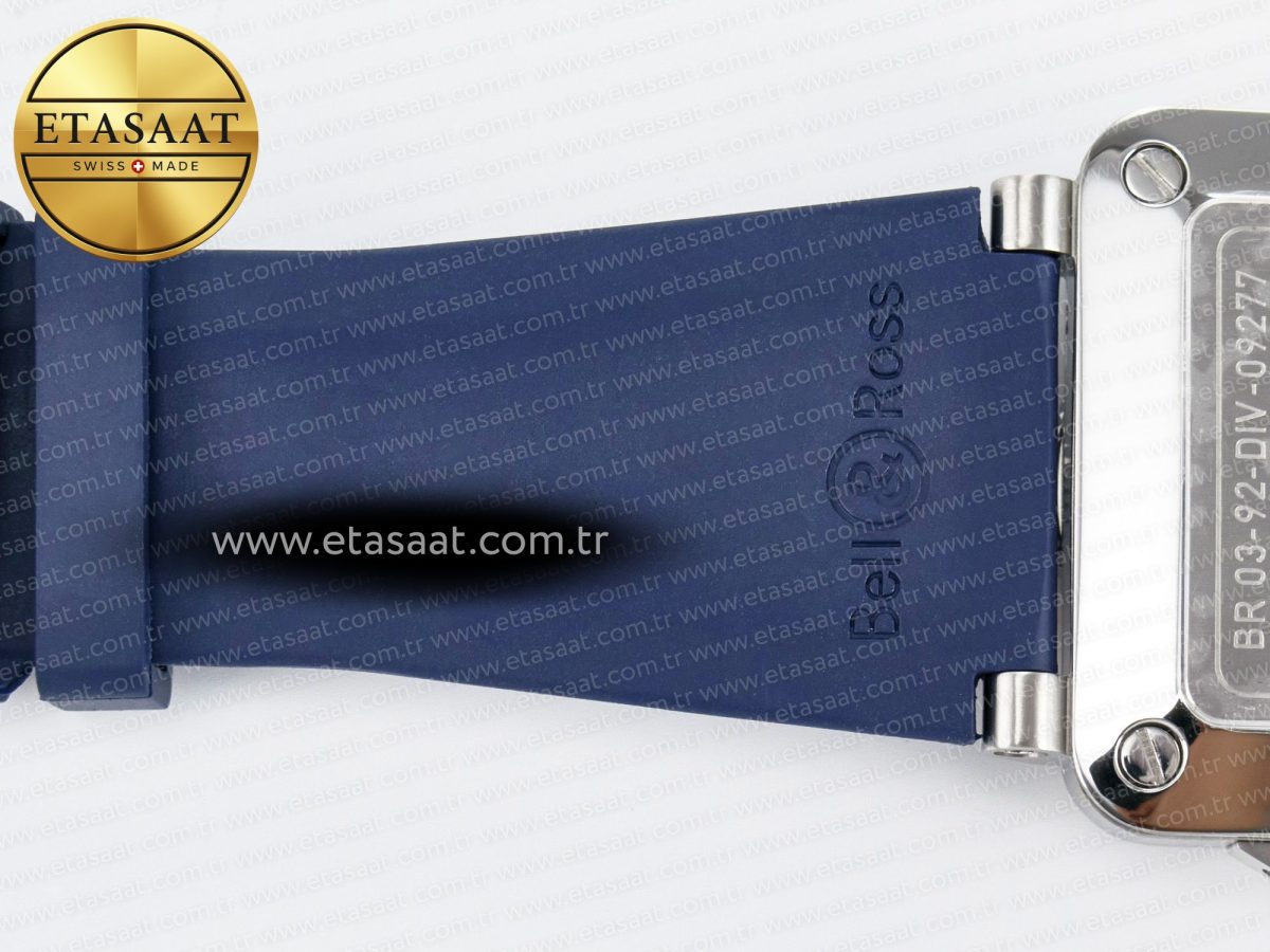 Bell Ross BR03-92 Diver BRF 1:1 Best Edition Blue Dial on Blue Rubber Strap A2824 - Görsel 23