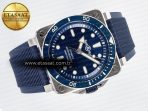 Bell Ross BR03-92 Diver BRF 1:1 Best Edition Blue Dial on Blue Rubber Strap A2824 - Görsel 8