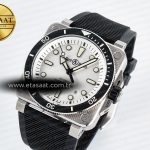 Bell Ross BR03-92 Diver BRF 1:1 Best Edition White Dial on Black Rubber Strap A2824