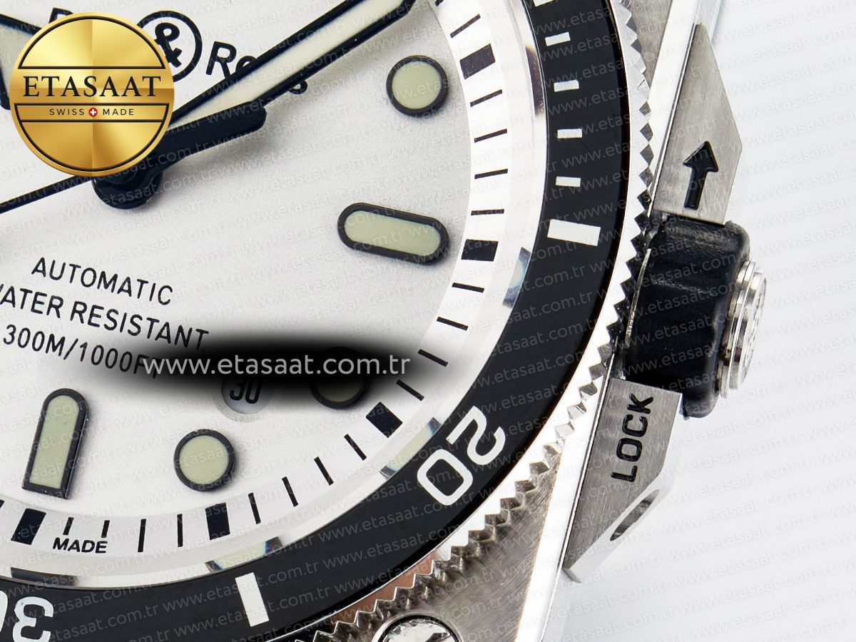 Bell Ross BR03-92 Diver BRF 1:1 Best Edition White Dial on Black Rubber Strap A2824 - Görsel 11