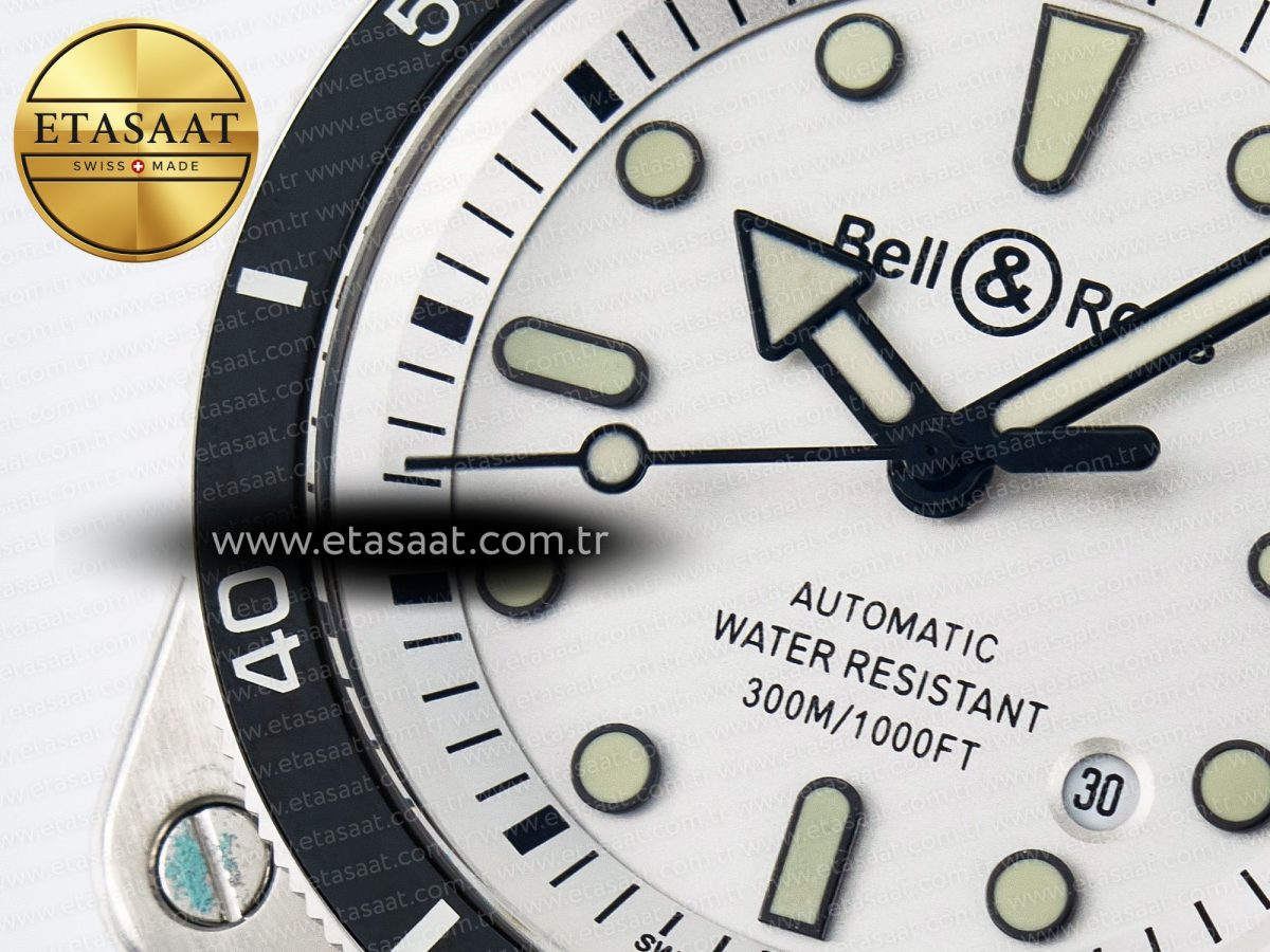 Bell Ross BR03-92 Diver BRF 1:1 Best Edition White Dial on Black Rubber Strap A2824 - Görsel 12