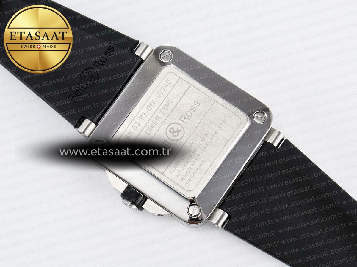 Bell Ross BR03-92 Diver BRF 1:1 Best Edition White Dial on Black Rubber Strap A2824 - Görsel 17