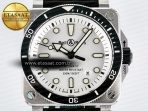 Bell Ross BR03-92 Diver BRF 1:1 Best Edition White Dial on Black Rubber Strap A2824 - Görsel 4