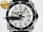 Bell Ross BR03-92 Diver BRF 1:1 Best Edition White Dial on Black Rubber Strap A2824 - Görsel 4