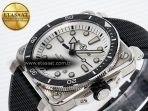 Bell Ross BR03-92 Diver BRF 1:1 Best Edition White Dial on Black Rubber Strap A2824 - Görsel 6
