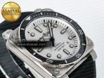 Bell Ross BR03-92 Diver BRF 1:1 Best Edition White Dial on Black Rubber Strap A2824 - Görsel 7