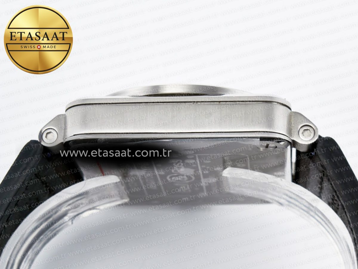 Bell Ross BR03-93 GMT BRF 1:1 Best Edition Black Dial on Black Leather Strap A2824 - Görsel 14