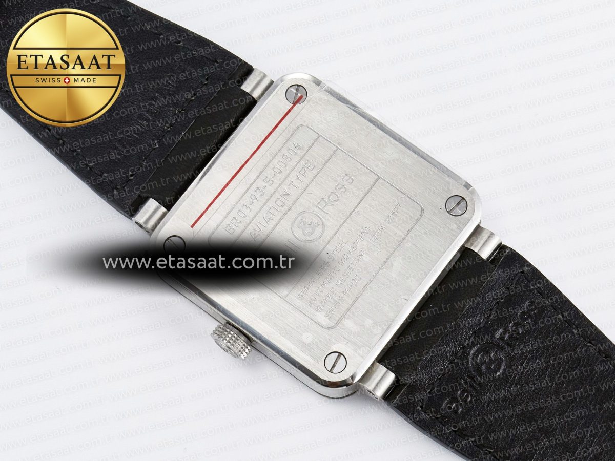 Bell Ross BR03-93 GMT BRF 1:1 Best Edition Black Dial on Black Leather Strap A2824 - Görsel 17