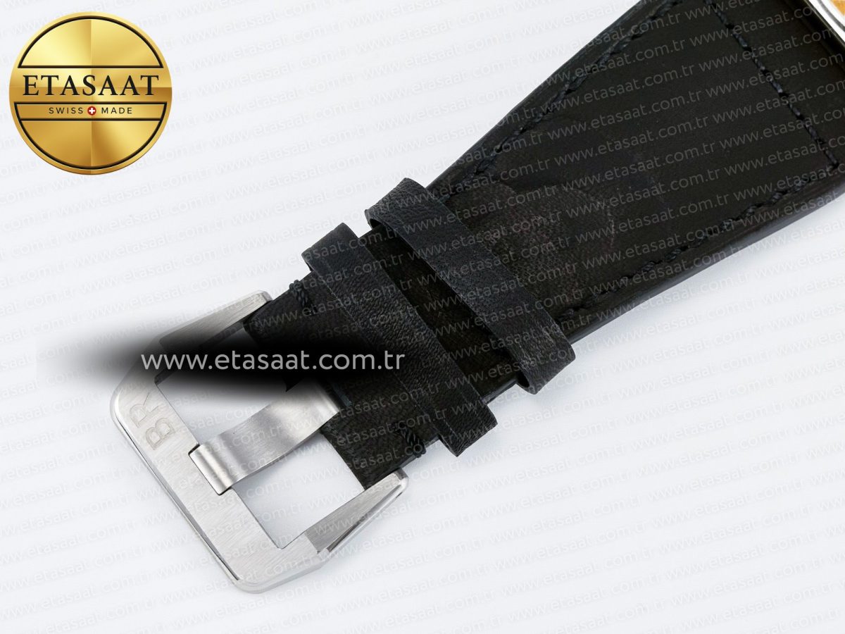 Bell Ross BR03-93 GMT BRF 1:1 Best Edition Black Dial on Black Leather Strap A2824 - Görsel 19