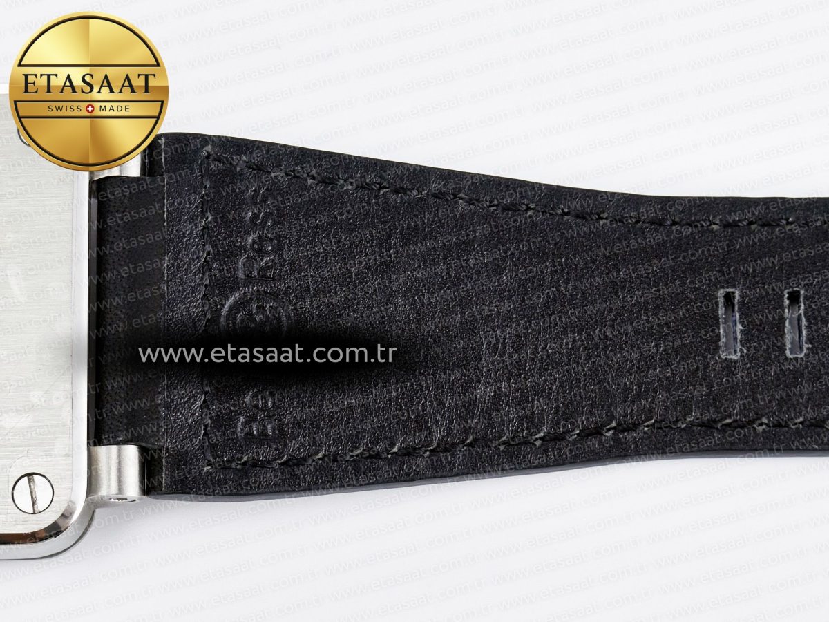 Bell Ross BR03-93 GMT BRF 1:1 Best Edition Black Dial on Black Leather Strap A2824 - Görsel 20