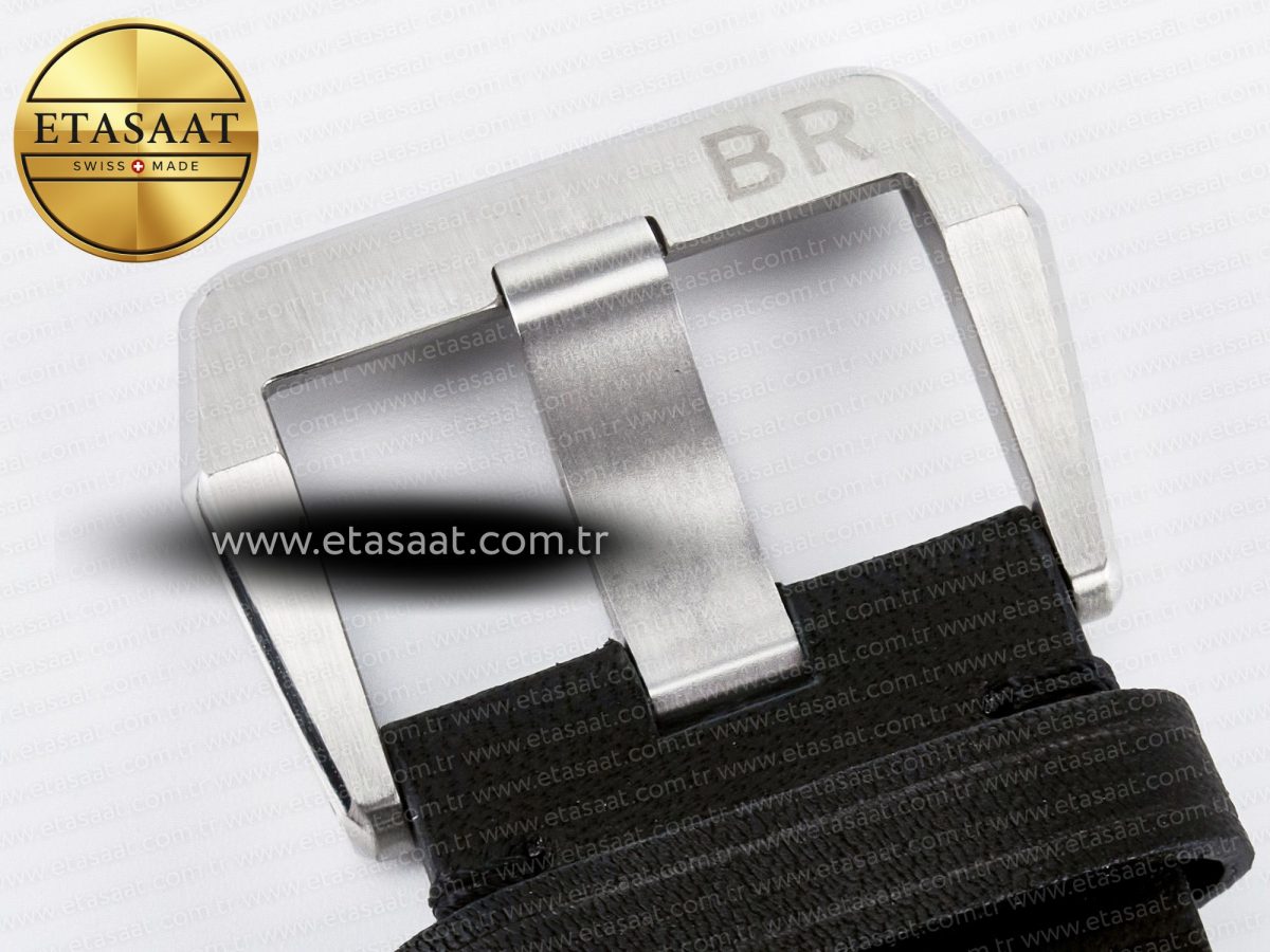 Bell Ross BR03-93 GMT BRF 1:1 Best Edition Black Dial on Black Leather Strap A2824 - Görsel 21