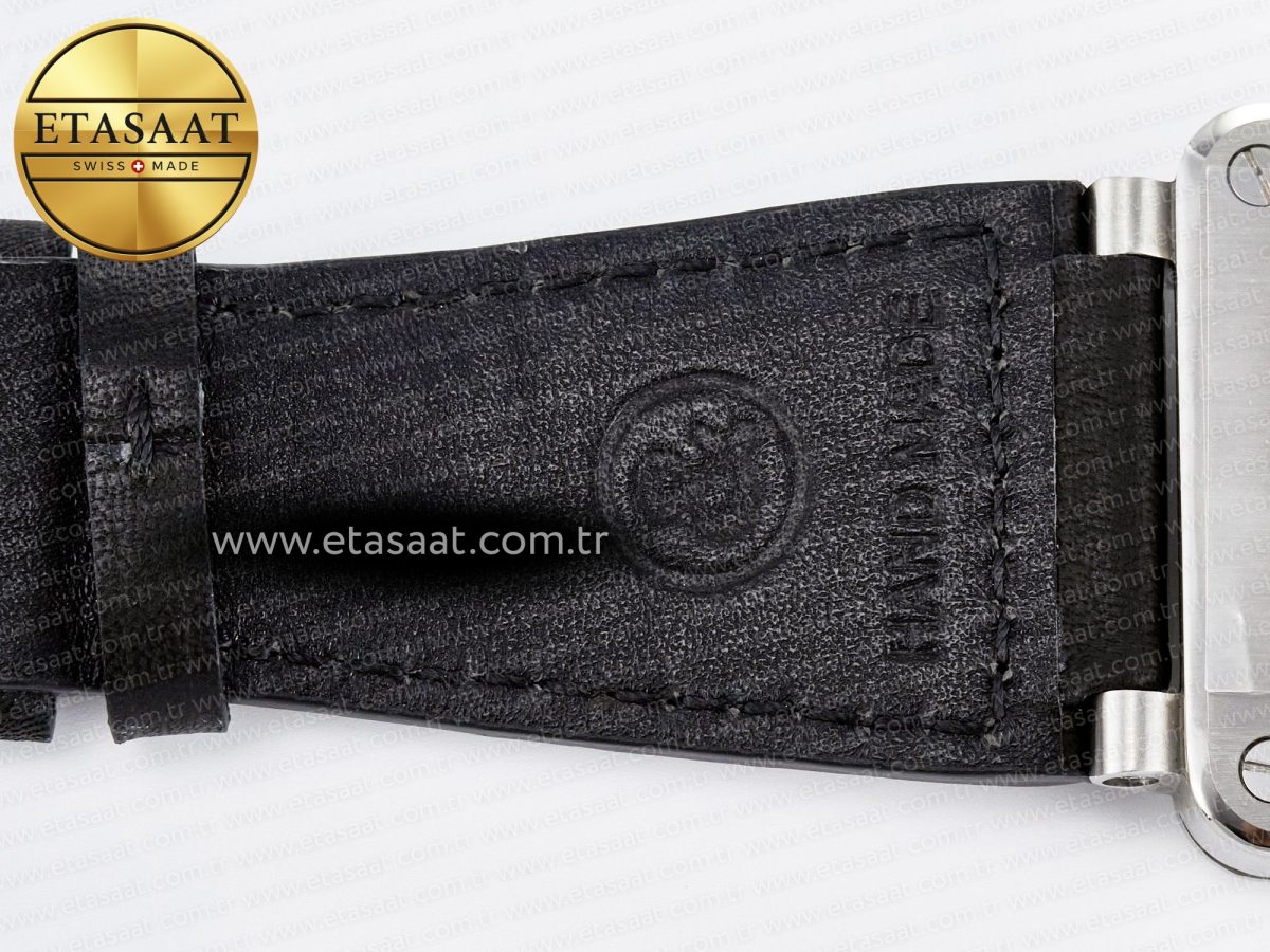 Bell Ross BR03-93 GMT BRF 1:1 Best Edition Black Dial on Black Leather Strap A2824 - Görsel 22