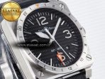 Bell Ross BR03-93 GMT BRF 1:1 Best Edition Black Dial on Black Leather Strap A2824 - Görsel 5