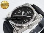 Bell Ross BR03-93 GMT BRF 1:1 Best Edition Black Dial on Black Leather Strap A2824 - Görsel 6