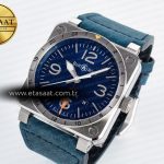 Bell Ross BR03-93 GMT BRF 1:1 Best Edition Blue Dial on Blue Leather Strap A2824