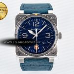 Bell & Ross BR03-93 GMT BRF Mavi Kadran Deri A2824 Eta Saat - Görsel 3 - 1:1 Süper Klon Saat
