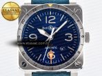 Bell Ross BR03-93 GMT BRF 1:1 Best Edition Blue Dial on Blue Leather Strap A2824 - Görsel 4