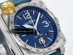 Bell Ross BR03-93 GMT BRF 1:1 Best Edition Blue Dial on Blue Leather Strap A2824 - Görsel 5