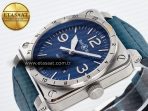 Bell Ross BR03-93 GMT BRF 1:1 Best Edition Blue Dial on Blue Leather Strap A2824 - Görsel 6