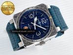 Bell Ross BR03-93 GMT BRF 1:1 Best Edition Blue Dial on Blue Leather Strap A2824 - Görsel 8