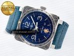 Bell Ross BR03-93 GMT BRF 1:1 Best Edition Blue Dial on Blue Leather Strap A2824 - Görsel 9