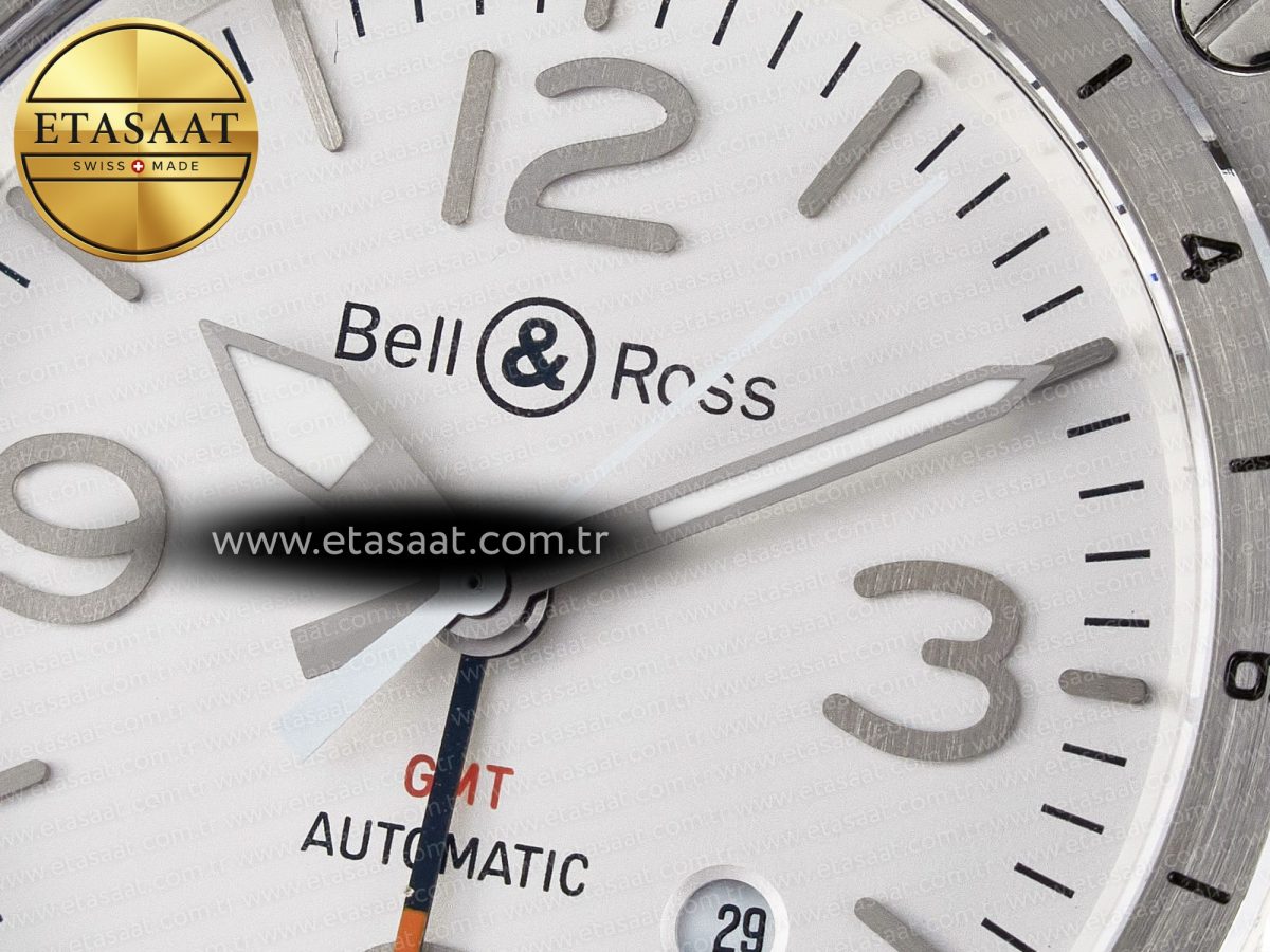 Bell Ross BR03-93 GMT BRF 1:1 Best Edition White Dial on Brown Leather Strap A2824 - Görsel 10