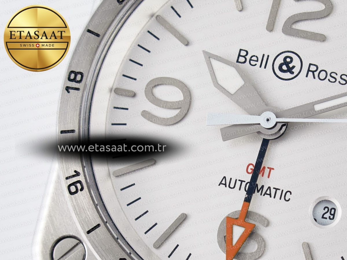 Bell Ross BR03-93 GMT BRF 1:1 Best Edition White Dial on Brown Leather Strap A2824 - Görsel 12