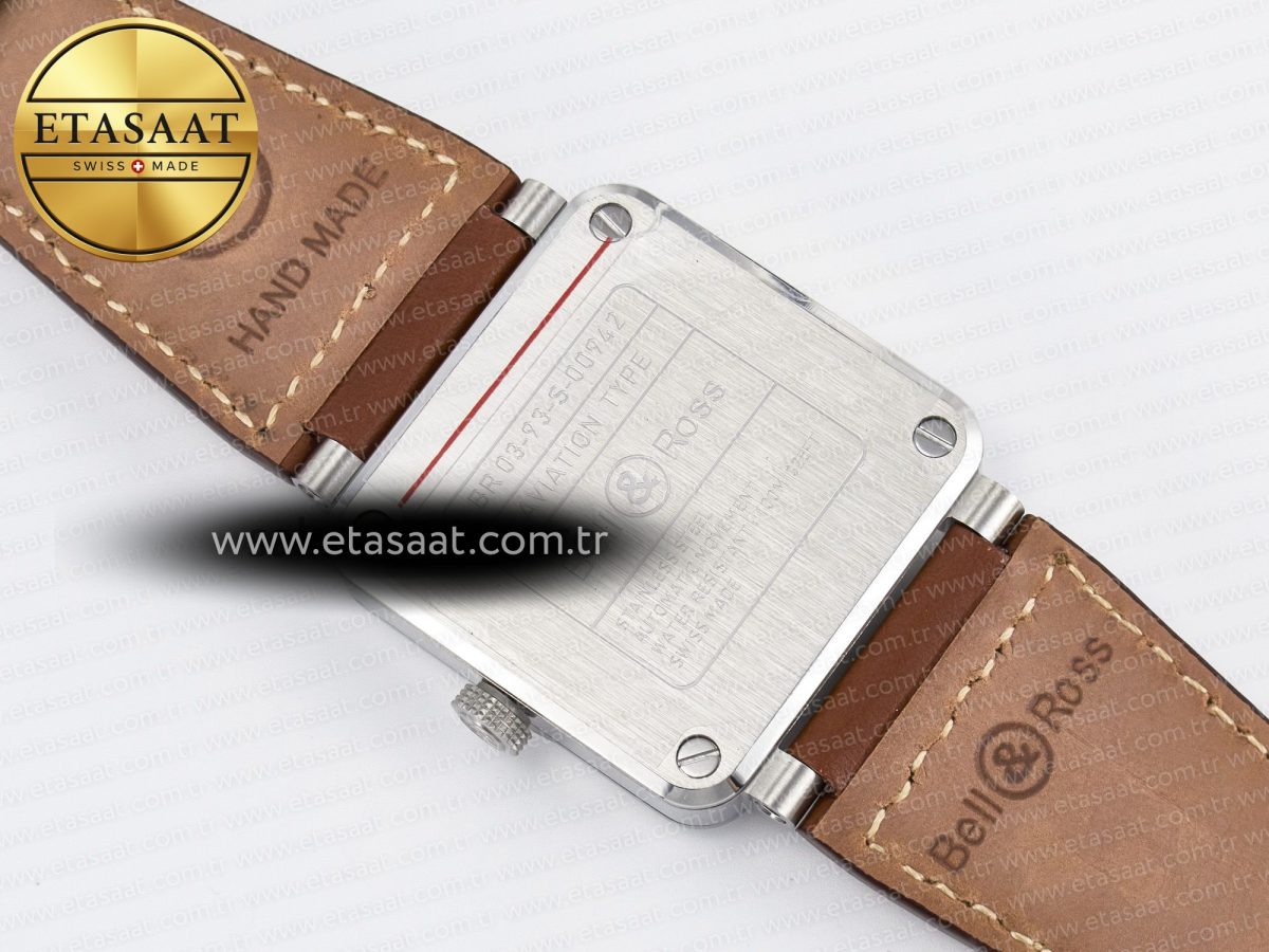 Bell Ross BR03-93 GMT BRF 1:1 Best Edition White Dial on Brown Leather Strap A2824 - Görsel 17