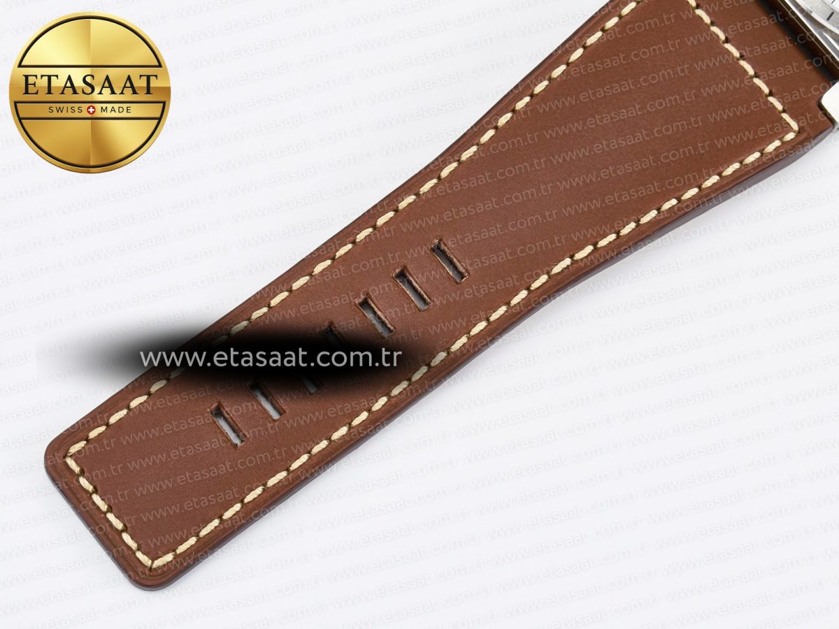 Bell Ross BR03-93 GMT BRF 1:1 Best Edition White Dial on Brown Leather Strap A2824 - Görsel 18