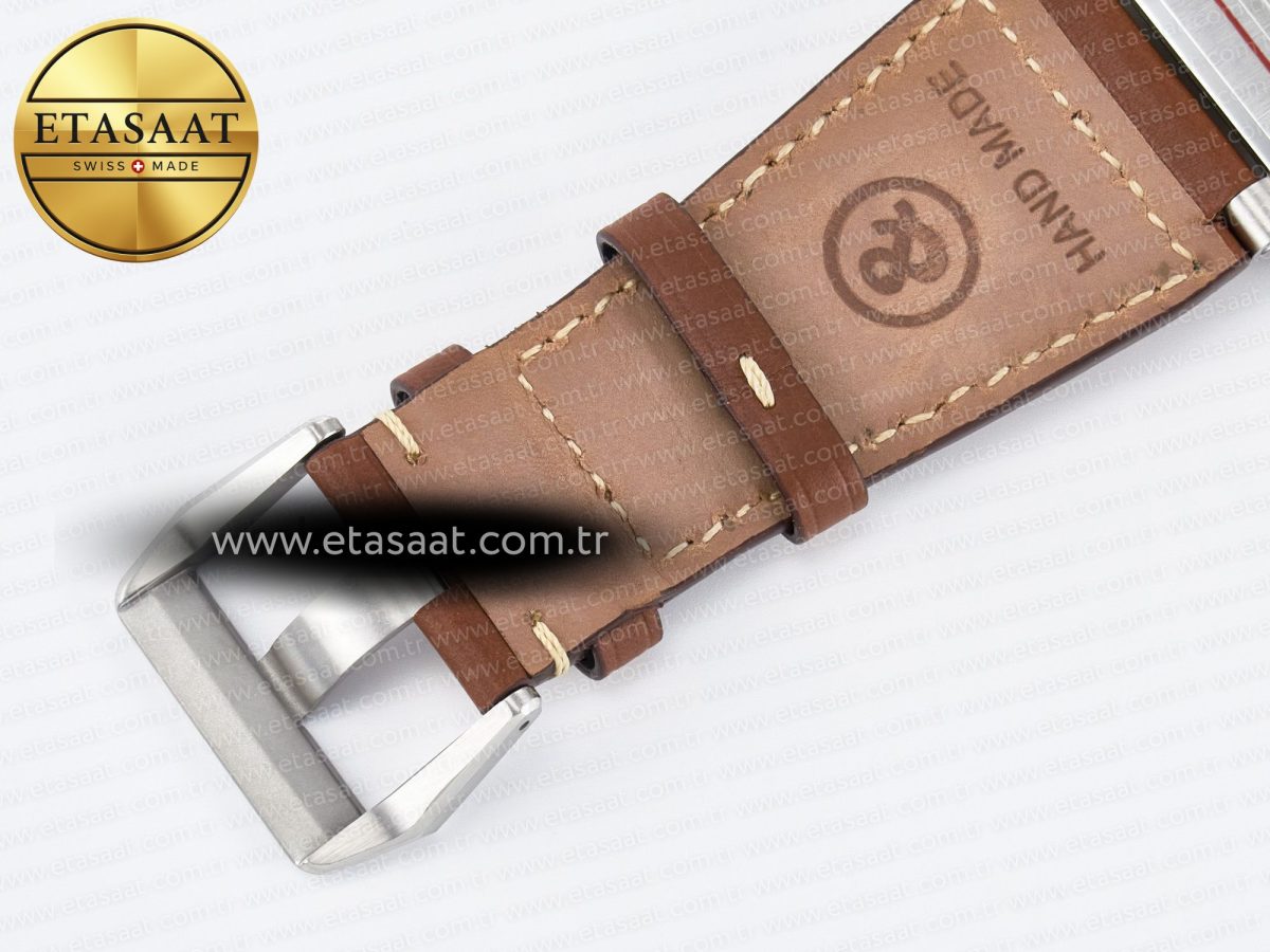 Bell Ross BR03-93 GMT BRF 1:1 Best Edition White Dial on Brown Leather Strap A2824 - Görsel 20