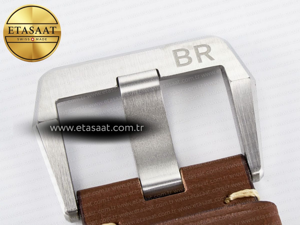 Bell Ross BR03-93 GMT BRF 1:1 Best Edition White Dial on Brown Leather Strap A2824 - Görsel 22
