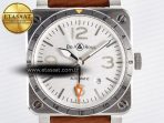Bell Ross BR03-93 GMT BRF 1:1 Best Edition White Dial on Brown Leather Strap A2824 - Görsel 4