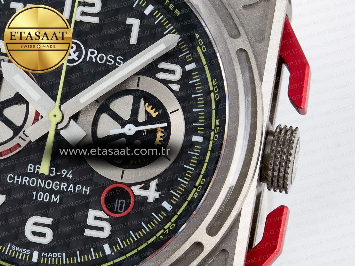 Bell Ross BR03-94 Best Edition Black Carbon Dial on Black Hollow Rubber Strap A2824 - Görsel 11