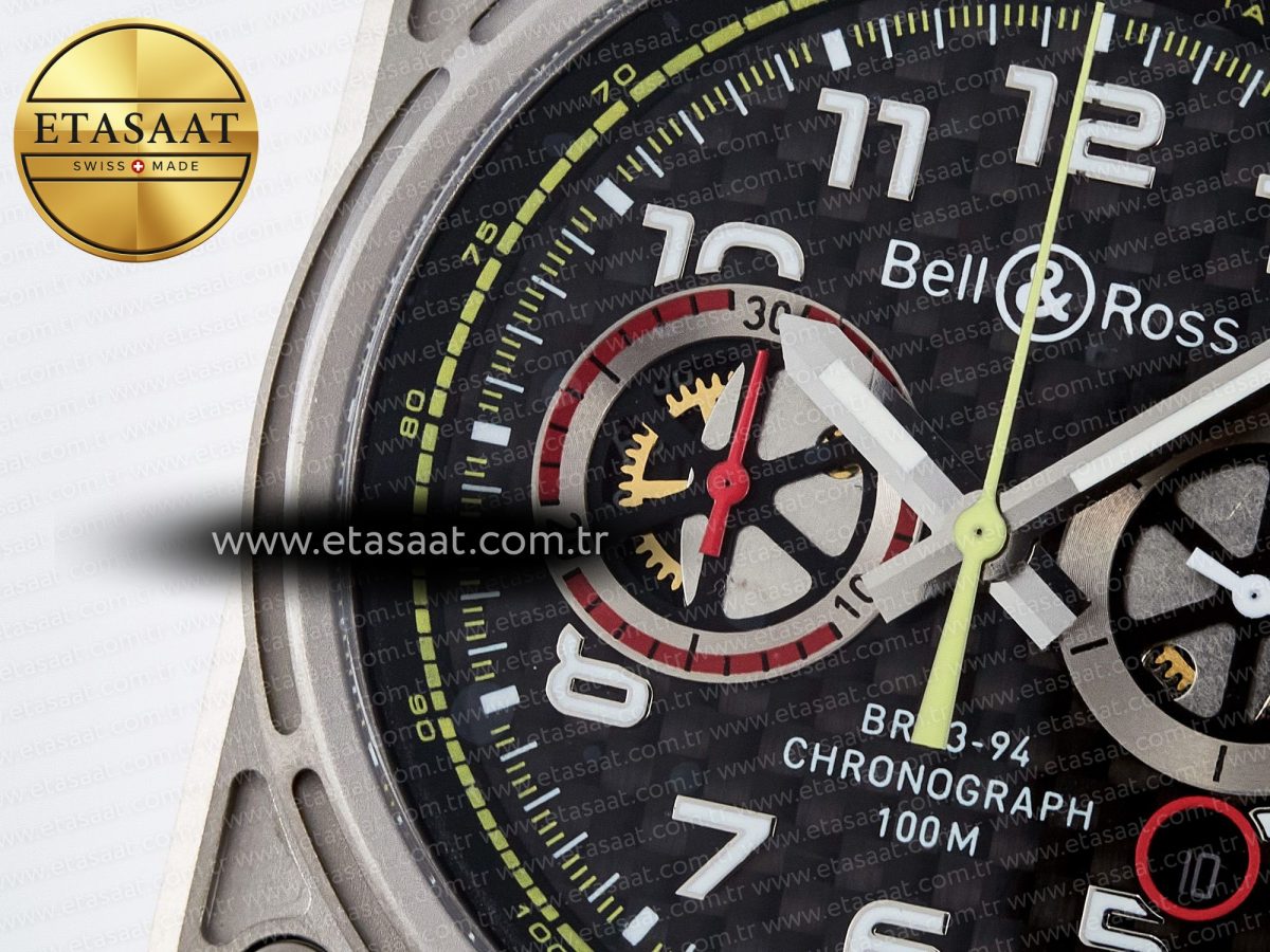 Bell Ross BR03-94 Best Edition Black Carbon Dial on Black Hollow Rubber Strap A2824 - Görsel 13