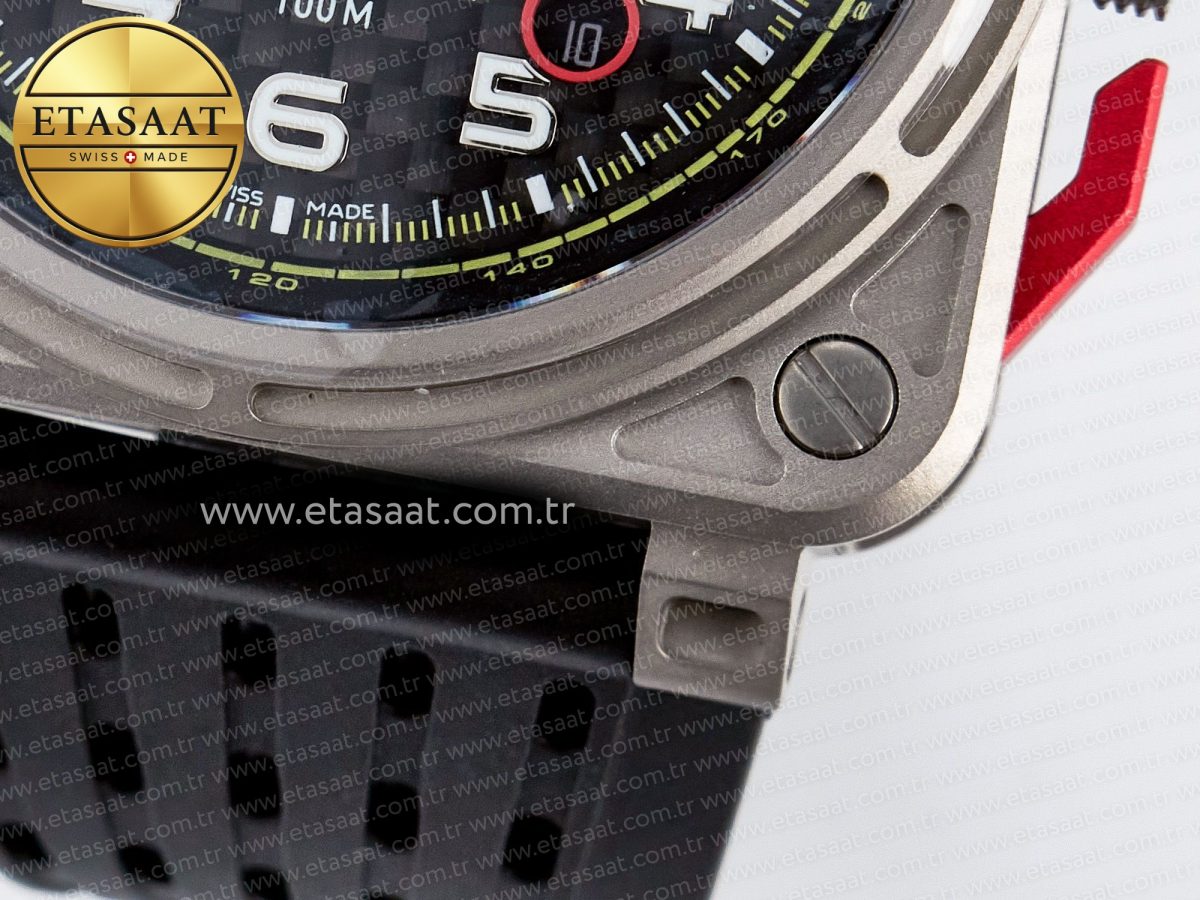 Bell Ross BR03-94 Best Edition Black Carbon Dial on Black Hollow Rubber Strap A2824 - Görsel 14