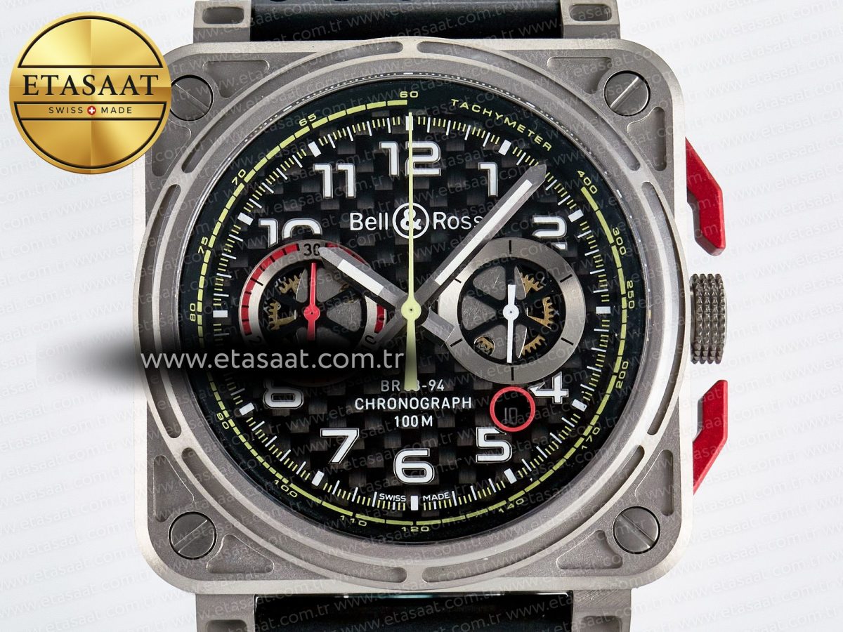 Bell Ross BR03-94 Best Edition Black Carbon Dial on Black Hollow Rubber Strap A2824 - Görsel 4