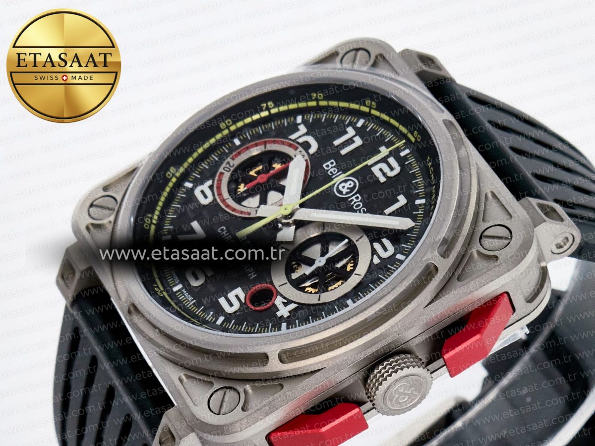 Bell Ross BR03-94 Best Edition Black Carbon Dial on Black Hollow Rubber Strap A2824 - Görsel 6