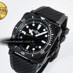 Bell Ross BR03 Diver BRF 1:1 Best Edition Black Dial on Black Rubber Strap A2824