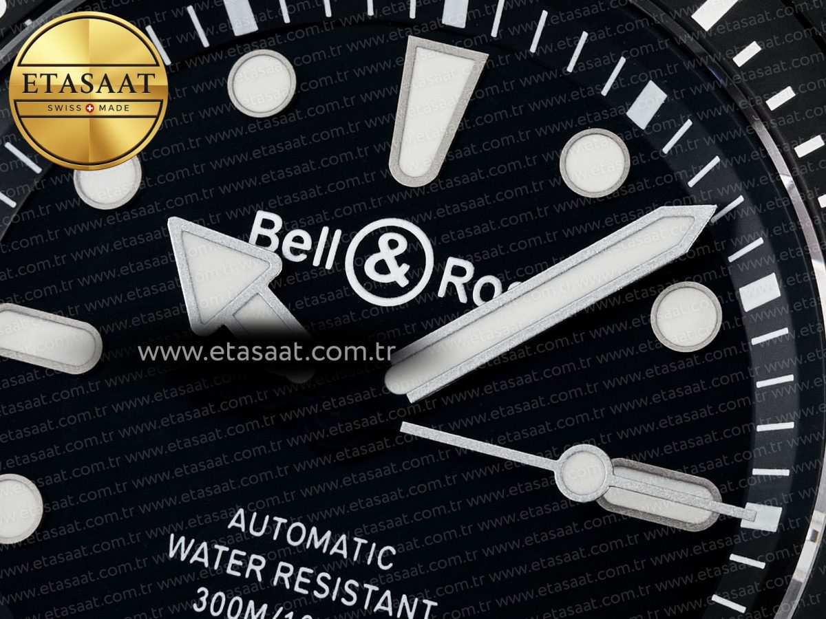 Bell Ross BR03 Diver BRF 1:1 Best Edition Black Dial on Black Rubber Strap A2824 - Görsel 10