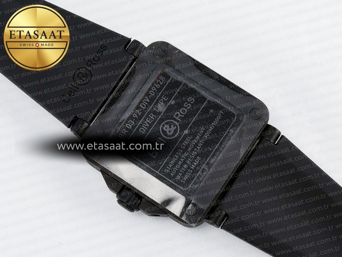 Bell Ross BR03 Diver BRF 1:1 Best Edition Pale Blue Dial on Black Rubber Strap A2824 - Görsel 17