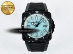 Bell Ross BR03 Diver BRF 1:1 Best Edition Pale Blue Dial on Black Rubber Strap A2824 - Görsel 3