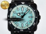 Bell Ross BR03 Diver BRF 1:1 Best Edition Pale Blue Dial on Black Rubber Strap A2824 - Görsel 4